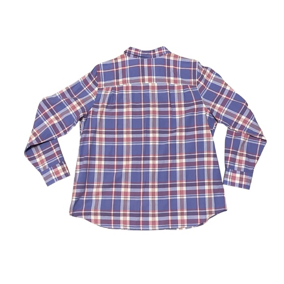 L.L. Bean Purple Plaid Long Sleeve Button Front Shirt Size XL - Picture 2 of 7